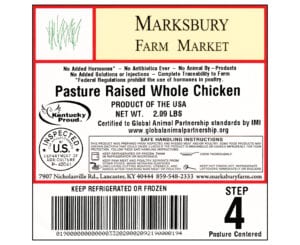 Marksbury Farm Market label